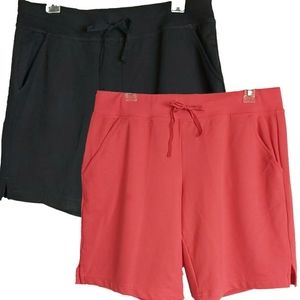 2 Pair Womens Athletic Works Shorts Sz 8-10